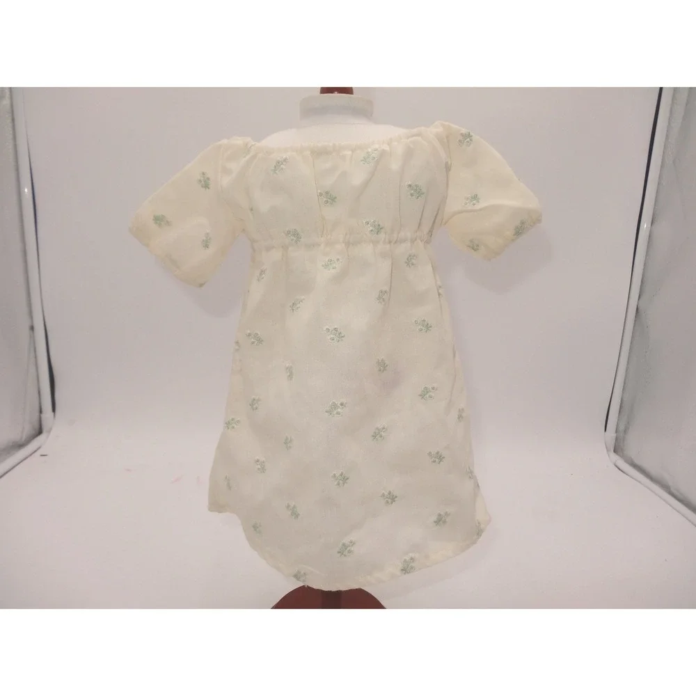American Girl Marie Grace Nightgown White/Green Floral Dress & Shoes Outfit Set